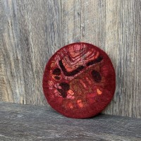 Maroon Wool and Cotton Round Felted Trivet